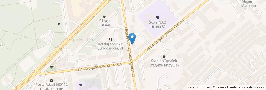 Mapa de ubicacion de Подсолнухи en روسیه, Сибирский Федеральный Округ, استان نووسیبیرسک, Городской Округ Новосибирск.