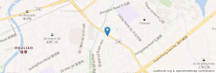 Mapa de ubicacion de 中壢普仁郵局 en 타이완, 타오위안 시, 중리 구.