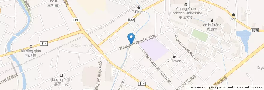 Mapa de ubicacion de 五拉麵 en Tayvan, 桃園市, 中壢區.