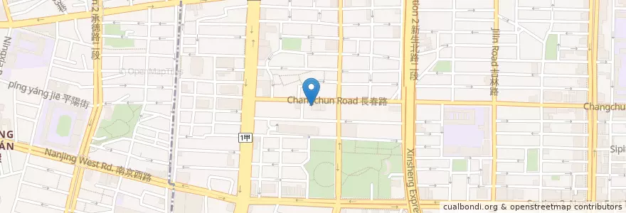 Mapa de ubicacion de 台中商業銀行 en Тайвань, Новый Тайбэй, Тайбэй, 中山區.