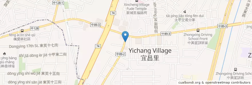 Mapa de ubicacion de 畹庭爌肉飯 炒麵 en Taiwán, Taichung, 太平區.