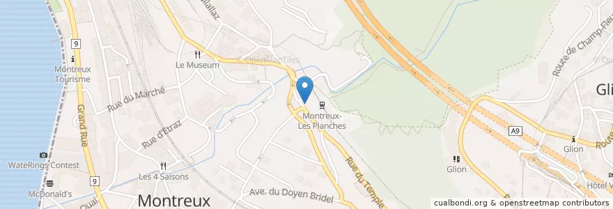 Mapa de ubicacion de Caveau St-Vincent en سوئیس, Vaud, District De La Riviera-Pays-D’Enhaut, Montreux.