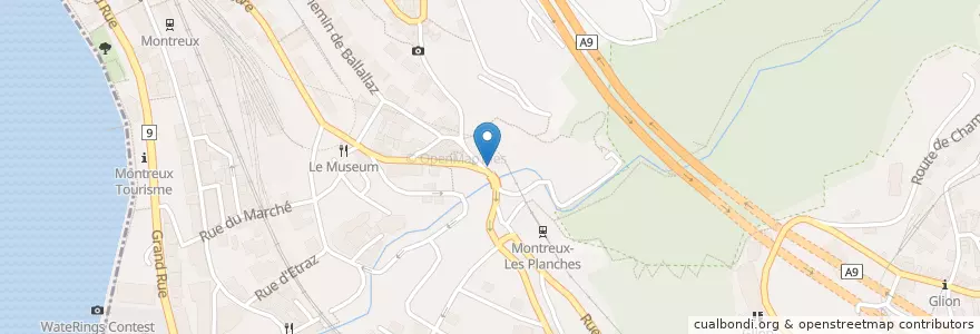 Mapa de ubicacion de Du Pont en سويسرا, فود, District De La Riviera-Pays-D’Enhaut, Montreux.