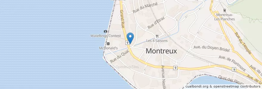 Mapa de ubicacion de Credit Suisse en Switzerland, Vaud, District De La Riviera-Pays-D’Enhaut, Montreux.
