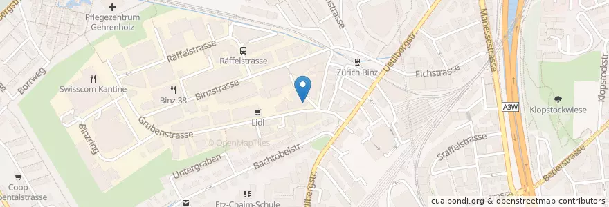 Mapa de ubicacion de Schweizerische Bibliothek für Blinde und Seh- und Lesebehinderte en Schweiz, Zürich, Bezirk Zürich, Zürich.