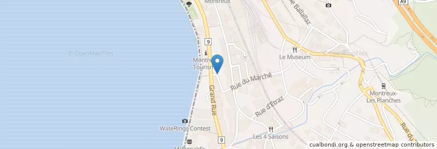 Mapa de ubicacion de La Rouvenaz en Switzerland, Vaud, District De La Riviera-Pays-D’Enhaut, Montreux.