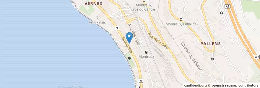 Mapa de ubicacion de Centre Imagerie Médicale Montreux en 스위스, Vaud, District De La Riviera-Pays-D’Enhaut, Montreux.