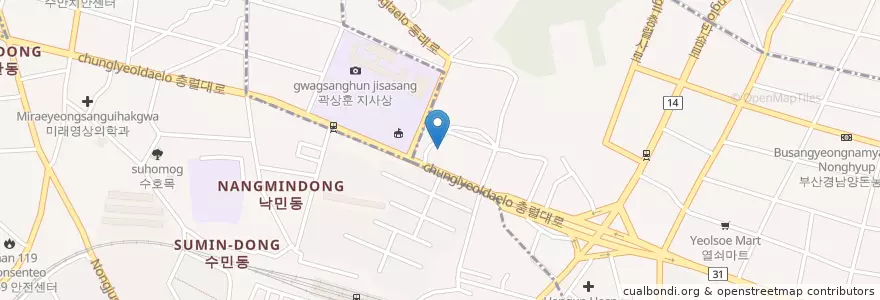 Mapa de ubicacion de 麦当劳 en 韩国/南韓, 釜山, 東萊區.