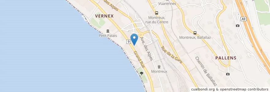 Mapa de ubicacion de Cité-Centre en 瑞士, Vaud, District De La Riviera-Pays-D’Enhaut, Montreux.