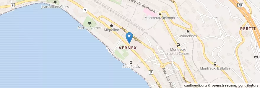 Mapa de ubicacion de Montreux Jazz Cafe en Zwitserland, Waadland, District De La Riviera-Pays-D’Enhaut, Montreux.