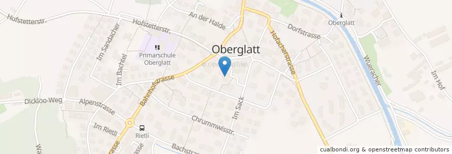 Mapa de ubicacion de Gemeindebibliothek Oberglatt en سويسرا, زيورخ, Bezirk Dielsdorf, Oberglatt.