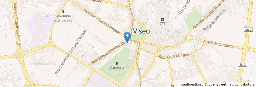 Mapa de ubicacion de Tribunal Administrativo e Fiscal de Viseu en البرتغال, الوسطى, فيسيو, فيسيو داو لافويش, فيسيو, União Das Freguesias De Viseu.