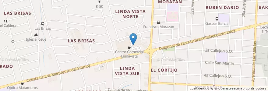 Mapa de ubicacion de Banco Lafise Bancentro en 니카라과, Departamento De Managua, Managua (Municipio).