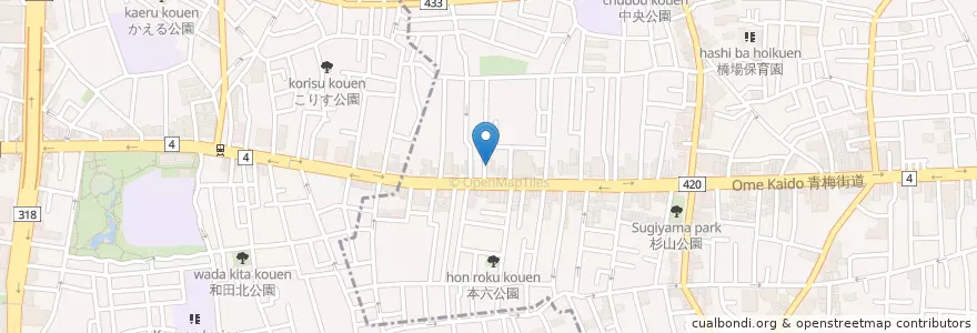 Mapa de ubicacion de 城南信用金庫 en Japan, 東京都, 中野区.
