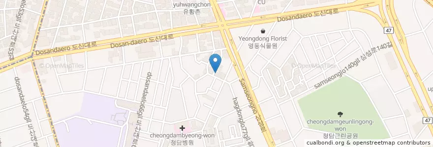 Mapa de ubicacion de 청담 (수요미식회 짬뽕맛집) en کره جنوبی, سئول, 강남구, 청담동.