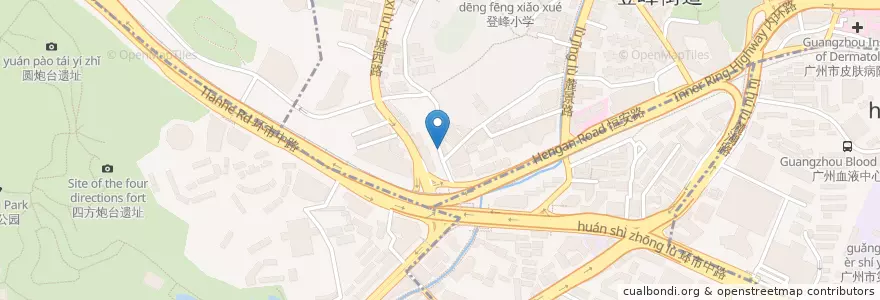 Mapa de ubicacion de New Madina Restaurant en چین, گوانگ‌دونگ, 广州市, 越秀区, 登峰街道.