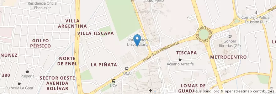 Mapa de ubicacion de Cafetería El Panal en نیکاراگوئه, Departamento De Managua, Managua (Municipio).