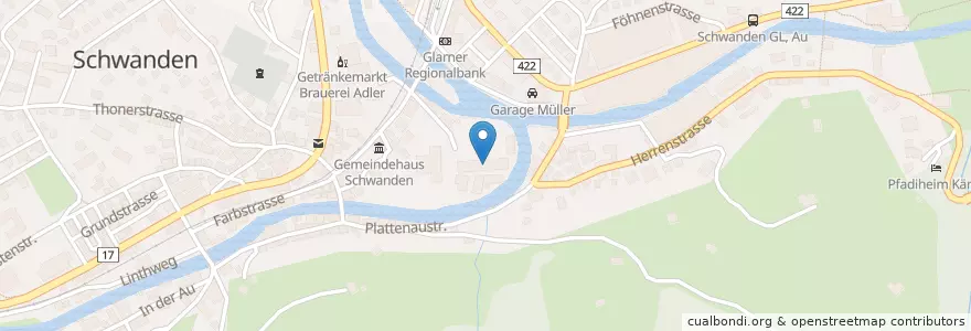 Mapa de ubicacion de Restaurant Müli en 스위스, Glarus, Glarus Süd.