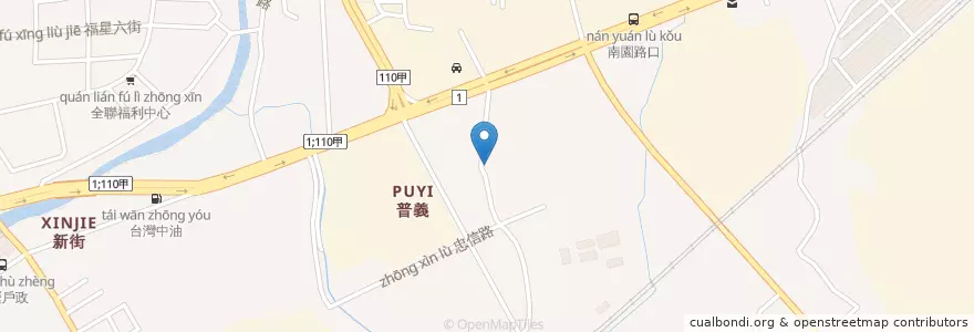 Mapa de ubicacion de 土地公廟 en 타이완, 타오위안 시, 중리 구.