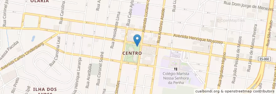 Mapa de ubicacion de BikeVV - Estação Praça Duque de Caxias en 브라질, 남동지방, 이스피리투산투, Região Geográfica Intermediária De Vitória, Região Metropolitana Da Grande Vitória, 빌라벨랴, Microrregião Vitória.