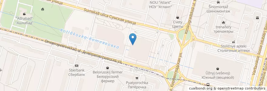 Mapa de ubicacion de Сбарро en 俄罗斯/俄羅斯, Центральный Федеральный Округ, Москва, Южный Административный Округ.