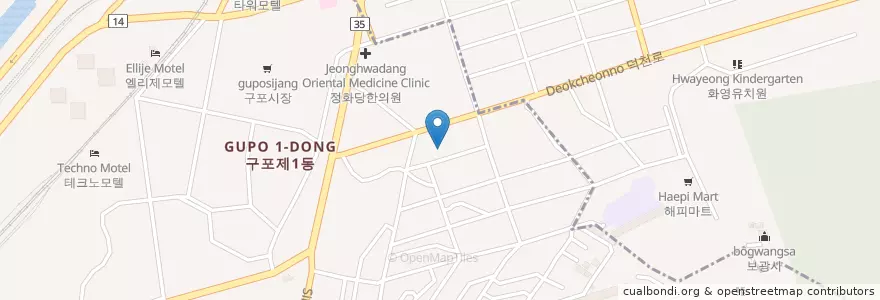 Mapa de ubicacion de 용천사 en 대한민국, 부산, 북구.