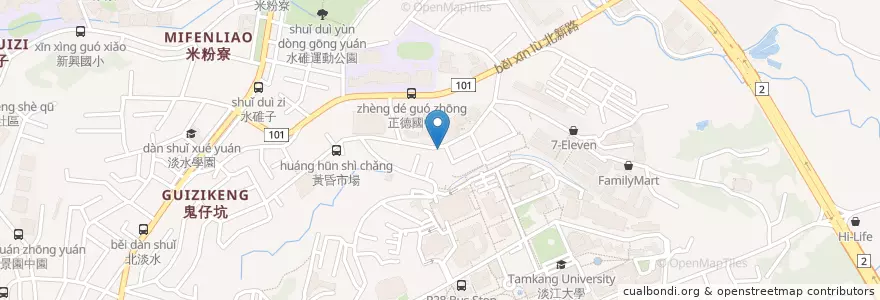 Mapa de ubicacion de 8鍋小火鍋 en 타이완, 신베이 시, 단수이 구.
