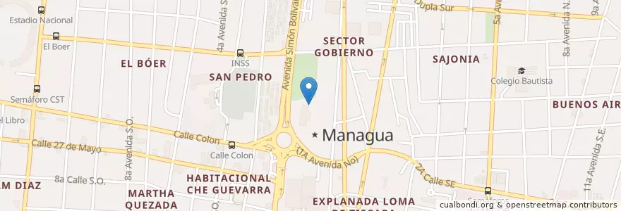Mapa de ubicacion de Cuchuromila en Nicarágua, Departamento De Managua, Managua (Municipio).