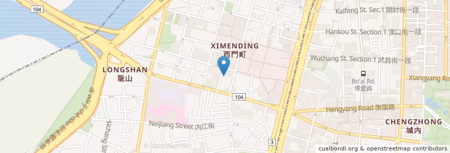 Mapa de ubicacion de 老山東牛肉家常麵店 en 臺灣, 新北市, 臺北市, 萬華區.