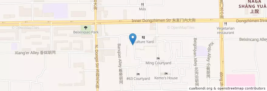 Mapa de ubicacion de TRB Hutong en China, Beijing, Hebei, Dongcheng District.