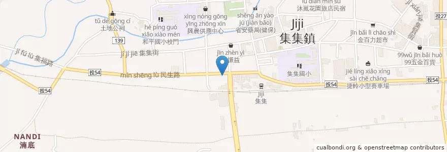 Mapa de ubicacion de 北方麵食館 en 臺灣, 臺灣省, 南投縣, 集集鎮.