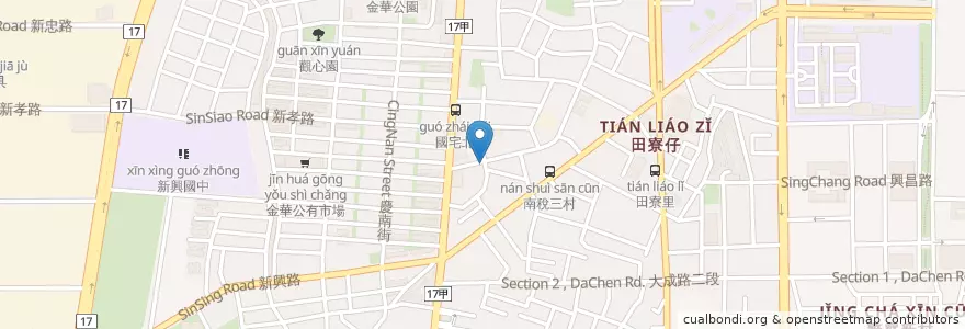 Mapa de ubicacion de 修仁海產粥 en 臺灣, 臺南市, 南區.