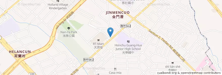 Mapa de ubicacion de 一品鴨肉麵 水田分店 en 臺灣, 臺灣省, 新竹市, 北區.