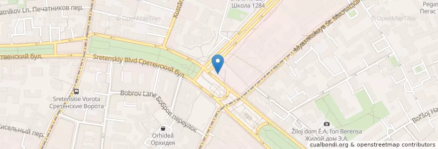 Mapa de ubicacion de OneBucksCoffee en 러시아, Центральный Федеральный Округ, Москва, Центральный Административный Округ, Красносельский Район.