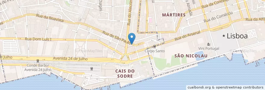 Mapa de ubicacion de Ecoilha Subterrânea en Portugal, Área Metropolitana De Lisboa, Lissabon, Grande Lisboa, Misericórdia.