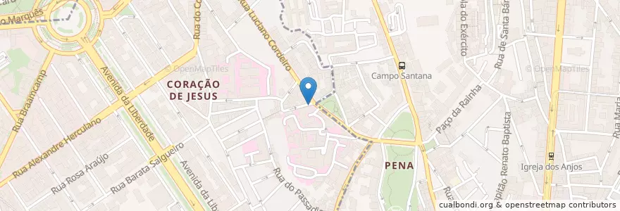 Mapa de ubicacion de Ecoilha Subterrânea en 포르투갈, Área Metropolitana De Lisboa, Lisboa, Grande Lisboa, 리스본, Arroios.