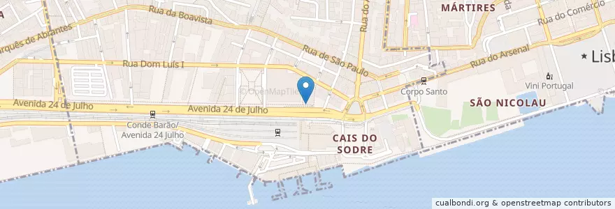 Mapa de ubicacion de Ecoilha Subterrânea en ポルトガル, Área Metropolitana De Lisboa, Lisboa, Grande Lisboa, Misericórdia.