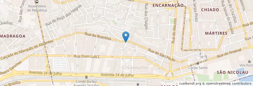 Mapa de ubicacion de Ecoilha Subterrânea en Portekiz, Área Metropolitana De Lisboa, Lisboa, Grande Lisboa, Lizbon, Misericórdia.