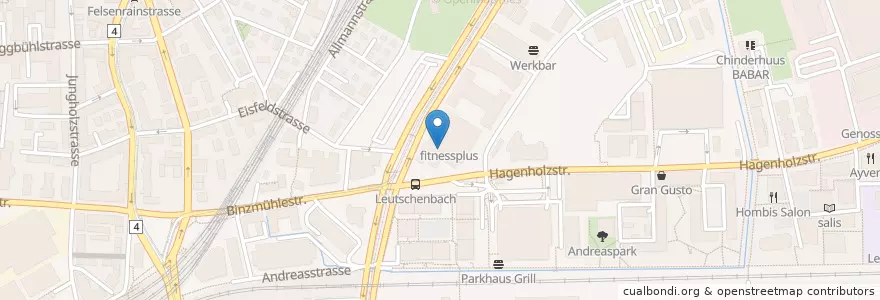 Mapa de ubicacion de Spitex-Zentrum Oerlikon/Seebach en Switzerland, Zurich, District Zurich, Zurich.