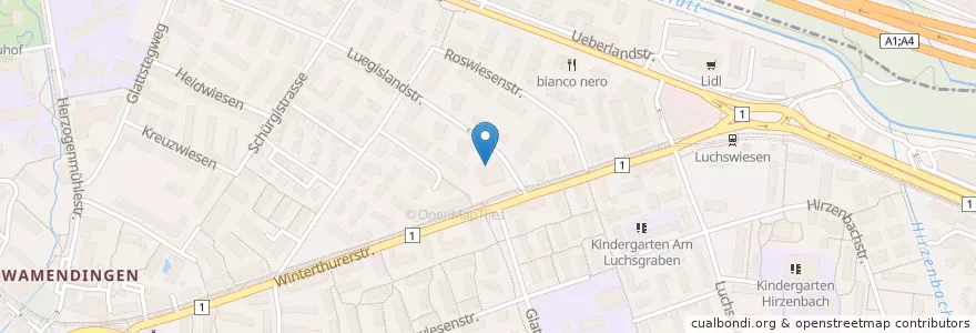 Mapa de ubicacion de Spitex-Zentrum Schwamendingen en スイス, チューリッヒ, Bezirk Zürich, Zürich.