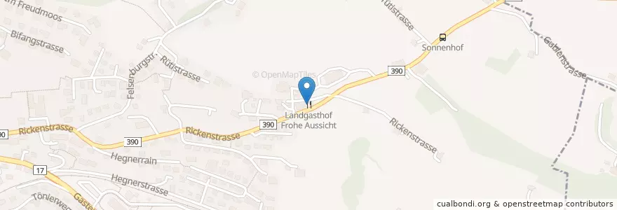 Mapa de ubicacion de Landgasthof Frohe Aussicht en Zwitserland, Sankt Gallen, Wahlkreis See-Gaster, Uznach.