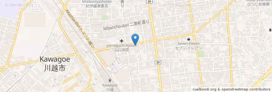Mapa de ubicacion de やさしい手 en Japonya, 埼玉県, 川越市.