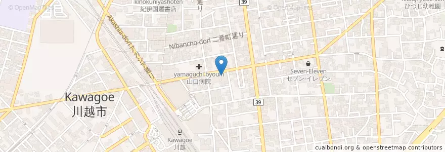 Mapa de ubicacion de E.Q. American School en Japan, Präfektur Saitama, 川越市.