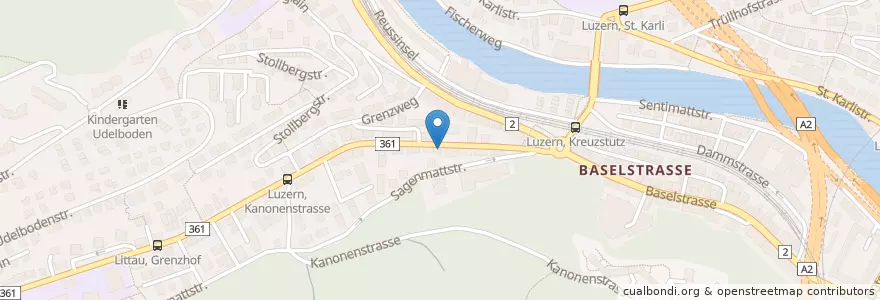 Mapa de ubicacion de Papagallo en Svizzera, Lucerna, Luzern.