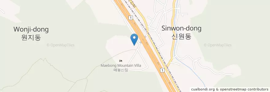 Mapa de ubicacion de 조선면옥 en 大韓民国, ソウル, 瑞草区, 양재2동, 내곡동.