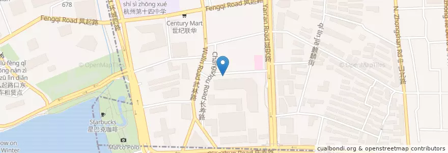 Mapa de ubicacion de 六公园北 en Çin, Zhejiang, Hangzhou, 下城区.