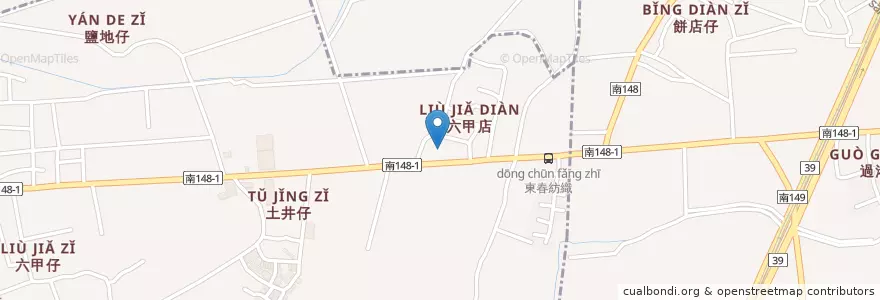 Mapa de ubicacion de 岳王廟 en Taiwan, Tainan, Rende.