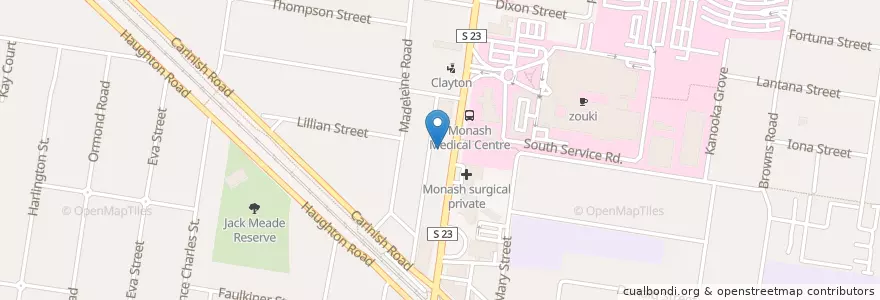 Mapa de ubicacion de Melbourne Endoscopy en Austrália, Victoria, City Of Monash.