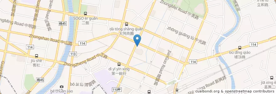Mapa de ubicacion de 風澤中醫診所 en تایوان, 桃園市, 中壢區.