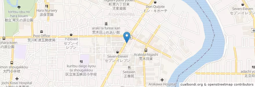 Mapa de ubicacion de アユス en Japan, 東京都, 足立区.